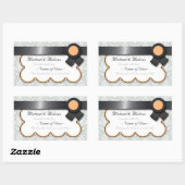 Étiquettes de bouteilles de vin Mariage damassé or (Feuille)
