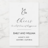 Étiquettes de bouteilles de vin Mini Formel et Élé (Étiquettes simples)