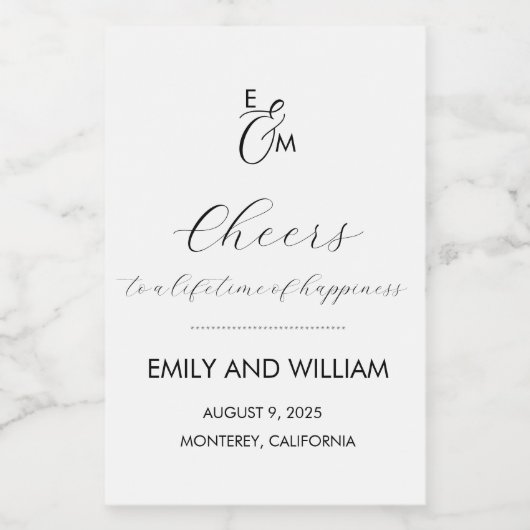 Étiquettes de bouteilles de vin Mini Formel et Élé (Étiquettes simples)