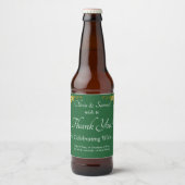 Étiquettes de bouteilles de vin mousseux, vert éme (Devant)