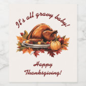 Étiquettes de bouteilles de vin Thanksgiving (Étiquettes simples)