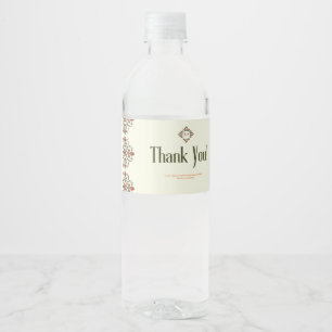 Étiquettes de bouteilles d'eau de mariage Élégante