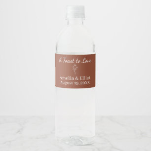 Étiquettes de bouteilles d'eau de mariage en terre