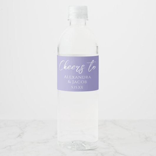 Étiquettes de bouteilles d'eau de mariage Typograp (Devant)