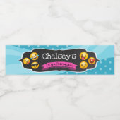 Étiquettes de bouteilles d'eau Emoji - Emoji Pool  (Étiquettes simples)