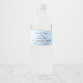 Étiquettes de bouteilles d'eau - Mariage Blue Peon (Devant)