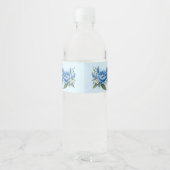 Étiquettes de bouteilles d'eau - Mariage Blue Peon (Dos)