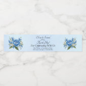 Étiquettes de bouteilles d'eau - Mariage Blue Peon (Étiquettes simples)