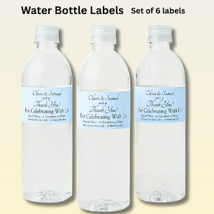 Étiquettes de bouteilles d'eau - Mariage Blue Peon