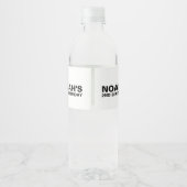 Étiquettes de bouteilles d'eau Panda, étiquette no (Dos)