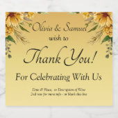 Étiquettes de bouteilles, Fleur Jaune Dorée (Étiquettes simples)