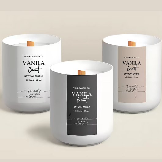 Étiquettes de branding de bougie verticales
