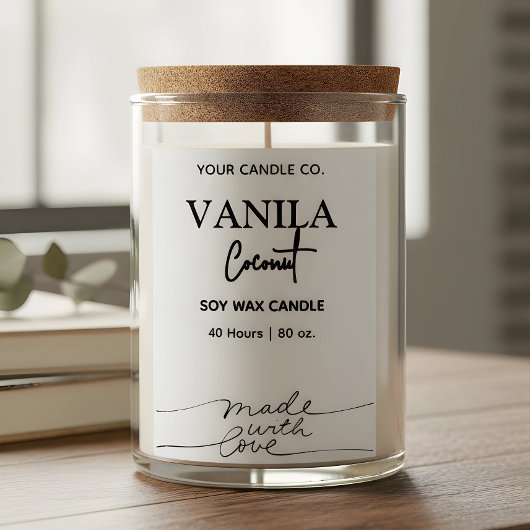 Étiquettes de branding de bougies verticales simpl