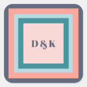 Étiquettes de cadeau à monogramme, initiales, pale (Devant)