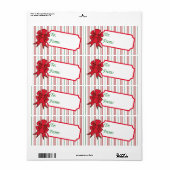 Étiquettes de cadeau avec nœud de Noël (Feuille entière)