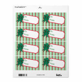 Étiquettes de cadeau avec ruban de Noël (Feuille entière)
