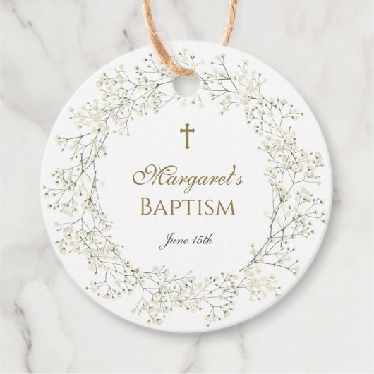 Étiquettes de cadeau Baptême Communion Souffle de (Devant)