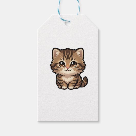 Étiquettes de Cadeau Chatons Brun Tabby Mignons (Devant)