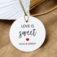 Étiquettes de cadeau d'amour sucré, mariage rouge