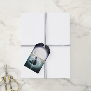 étiquettes de cadeau d'ange de lune de goth