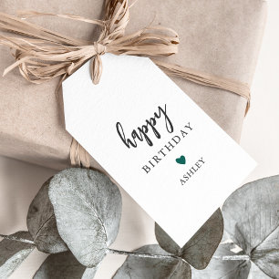 Étiquettes de cadeau d'anniversaire à cœur de n'im