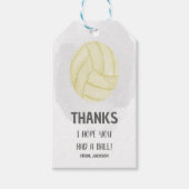 Étiquettes de cadeau d'anniversaire de volley-ball (Devant)