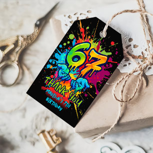 Étiquettes de cadeau d'anniversaire Graffiti Six S