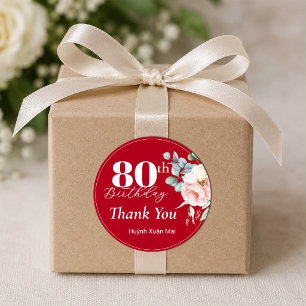 Étiquettes de cadeau d'anniversaire rouge avec piv