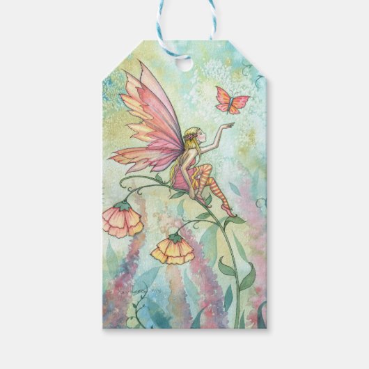 Étiquettes de cadeau d'art fantastique de fée de f (Devant)