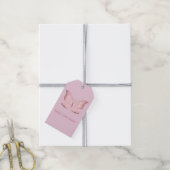 Étiquettes de cadeau de Baby Shower Papillon Rose (Avec de la ficelle)