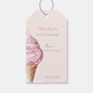 Étiquettes de cadeau de Baby Shower Rose Mignon Gl