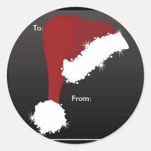 Étiquettes de cadeau de casquette de Père Noël