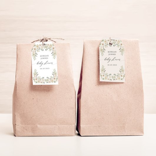 Étiquettes de cadeau de douche de mariage élégante