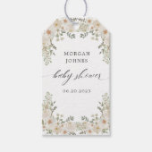 Étiquettes de cadeau de douche de mariage floral i (Devant)