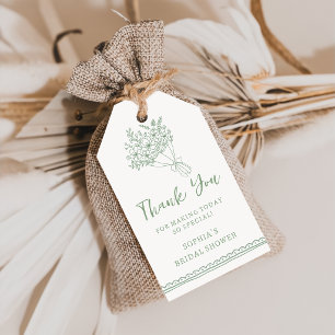 Étiquettes de cadeau de douche de mariée florale v