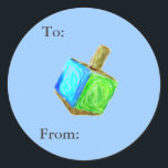 Étiquettes de cadeau de Dreidel<br><div class="desc">Ces étiquettes mignonnes sont la manière parfaite d'identifier le donateur et récepteur de n'importe quel présent !</div>
