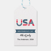 Étiquettes de cadeau de la fête de l'indépendance  (Dos)
