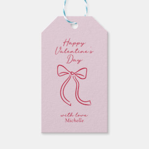 Étiquettes de cadeau de la Saint-Valentin à ruban