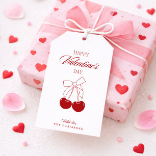 Étiquettes de cadeau de la Saint-Valentin avec nœu
