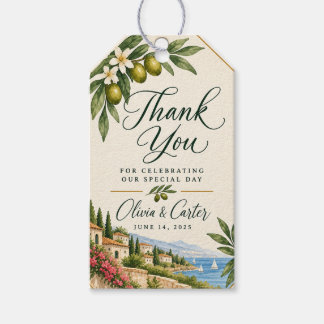 Étiquettes de cadeau de mariage au citron méditerr