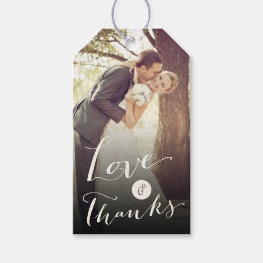 Étiquettes de cadeau de mariage de calligraphie de (Devant)