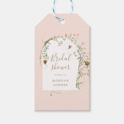 étiquettes de cadeau de mariage floral de prairie  (Devant)