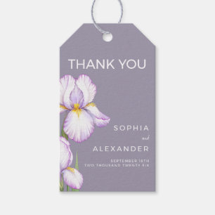 Étiquettes de cadeau de mariage "Iris délicats"