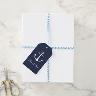 Étiquettes de cadeau de Merci d'Ancre