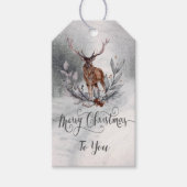 Étiquettes de cadeau de Noël Cerf d'hiver doux (Devant)