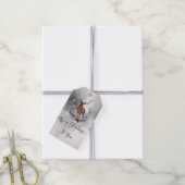 Étiquettes de cadeau de Noël Cerf d'hiver doux (Avec de la ficelle)