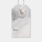 Étiquettes de cadeau de Noël Cerf d'hiver doux (Dos)