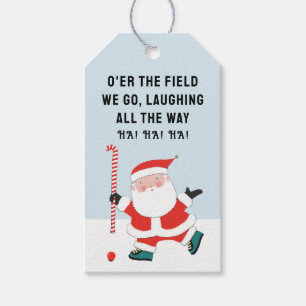 Étiquettes de cadeau de Noël de hockey sur gazon