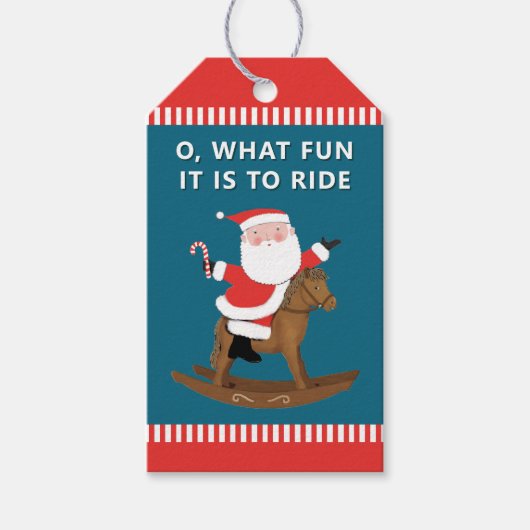 Étiquettes de cadeau de Noël équestres (Devant)