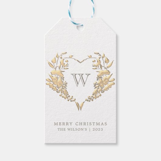 Étiquettes de cadeau de Noël Monogramme (Devant)